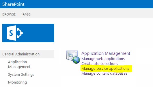 Manage service applications